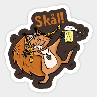 Skål! Funny Viking Squirrel Sticker